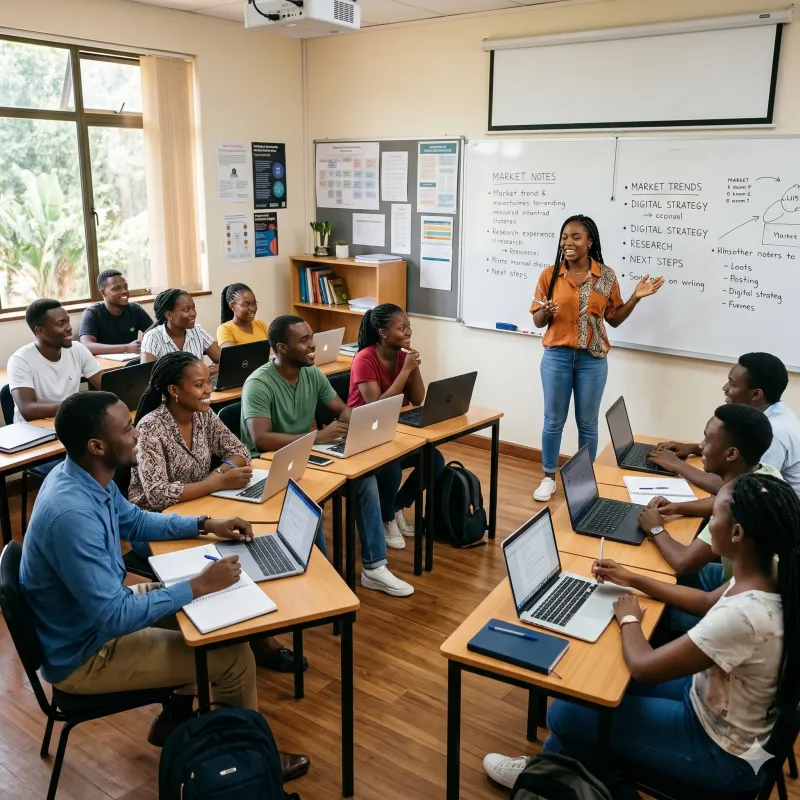Students in a learning environment